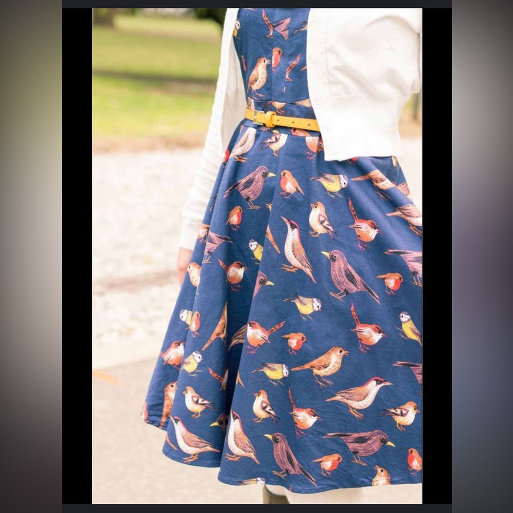 Eshakti Bird Print Cap Sleeve Dress size 6X